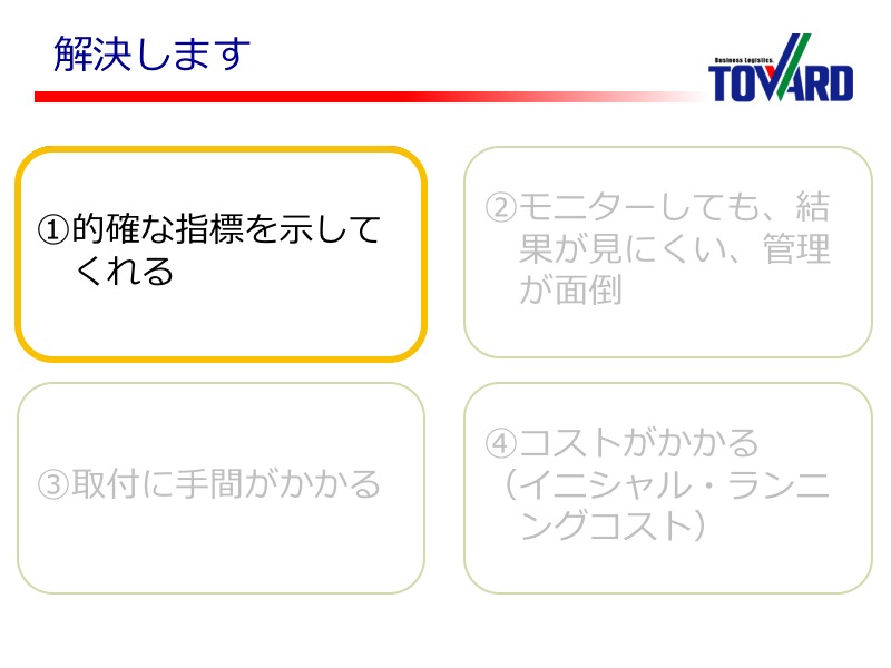 1.的確な指標を示してくれる